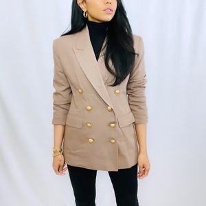 Vintage | Brown and Gold Double Oversized Breasted Blazer